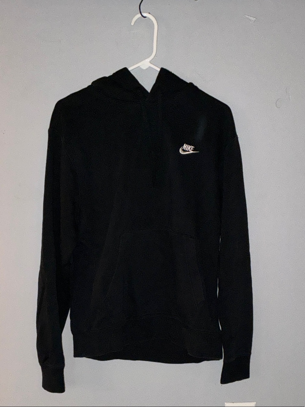 Nike Black Hoodie with White Swoosh